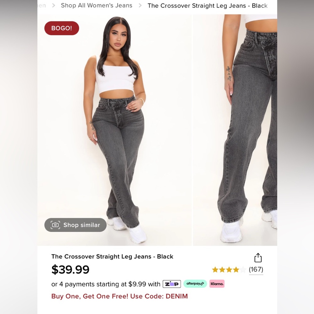 Straight leg jeans